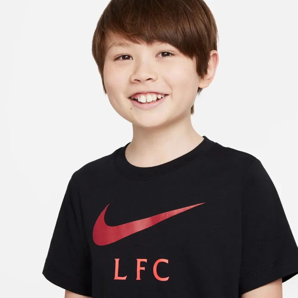 Nike 2021-22 Liverpool Youth Swoosh Club Tee - Black-Red - Image 3