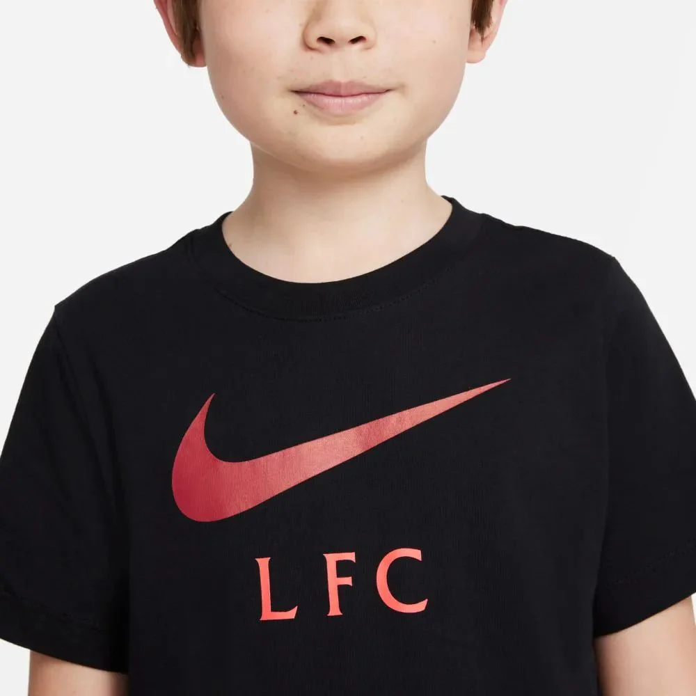 Nike 2021-22 Liverpool Youth Swoosh Club Tee - Black-Red - Image 4