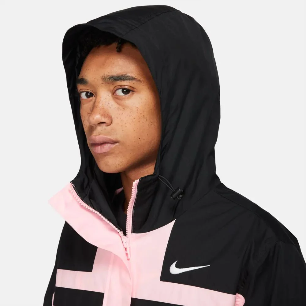 Nike 2021-22 PSG Air Woven Hooded Jacket - Arctic Punch-Black - Image 3