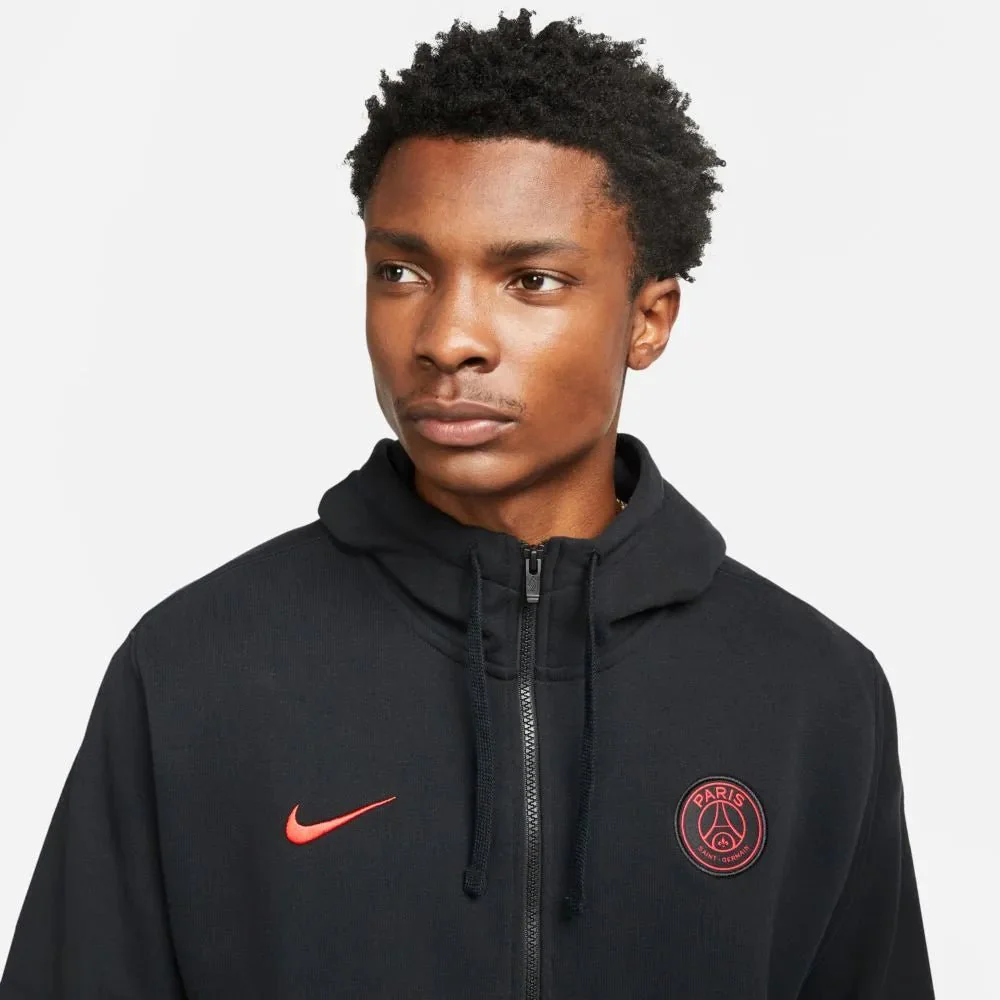 Nike 2021-22 PSG NSW Full Zip Club Hoodie - Black - Image 3