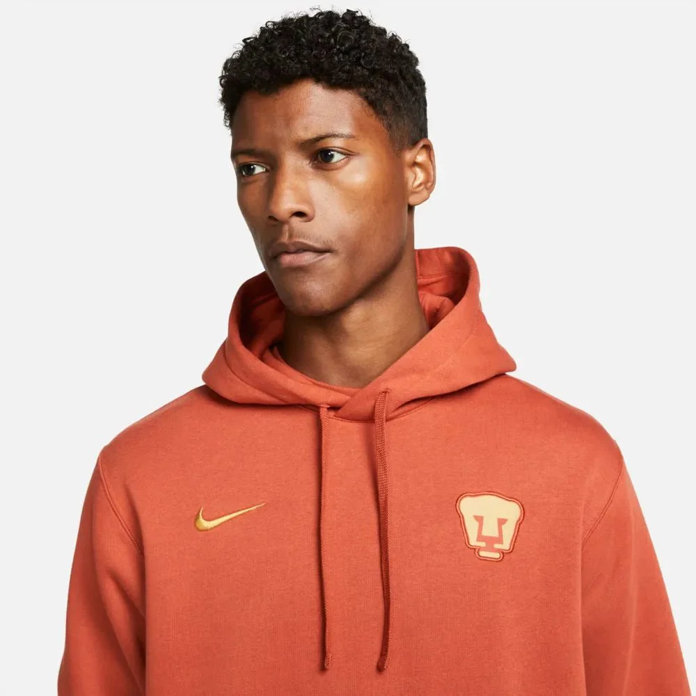 Nike 2021-22 Pumas NSW Pullover Club Hoodie - Firewood Orange - Image 2