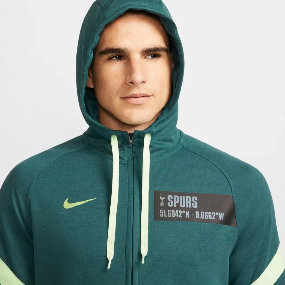 Nike 2021-22 Tottenham Fleece Travel Hoodie - Dark Teal-Vapour Green - Image 3