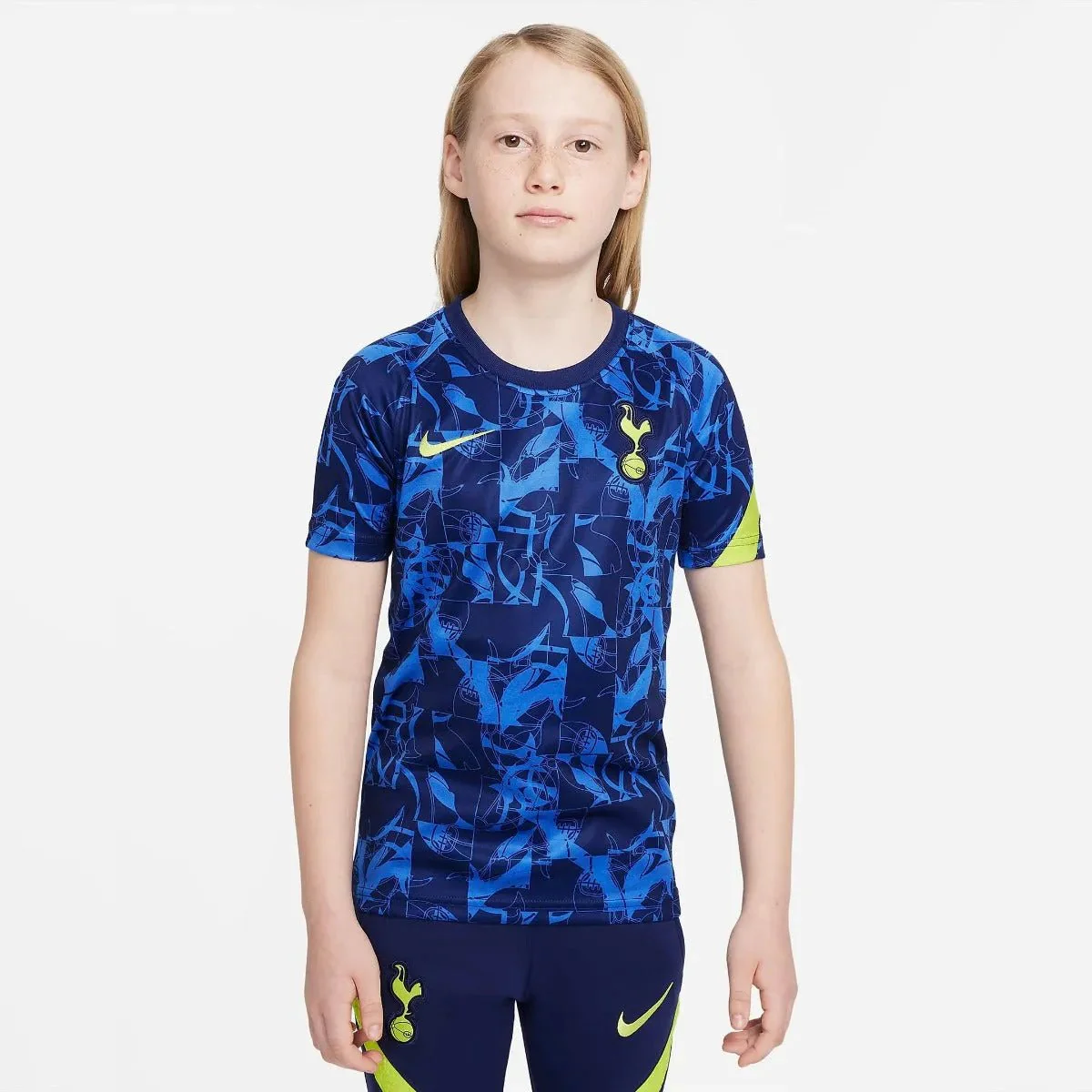 Nike 2021-22 Tottenham Youth Dry-Fit Pre-Match SS Jersey - Blue-Navy