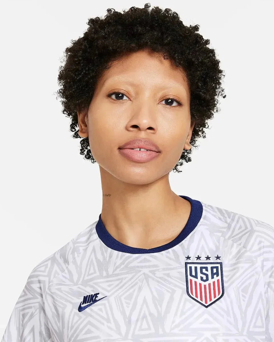 Nike 2021-22 USWNT Women Pre-Match SS Jersey - White-Navy - Image 3