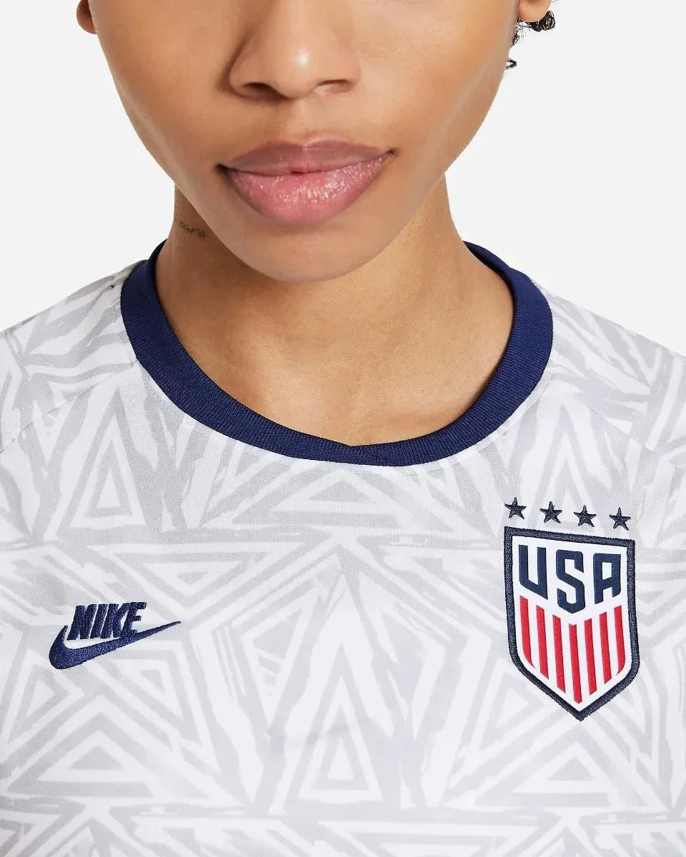 Nike 2021-22 USWNT Women Pre-Match SS Jersey - White-Navy - Image 4