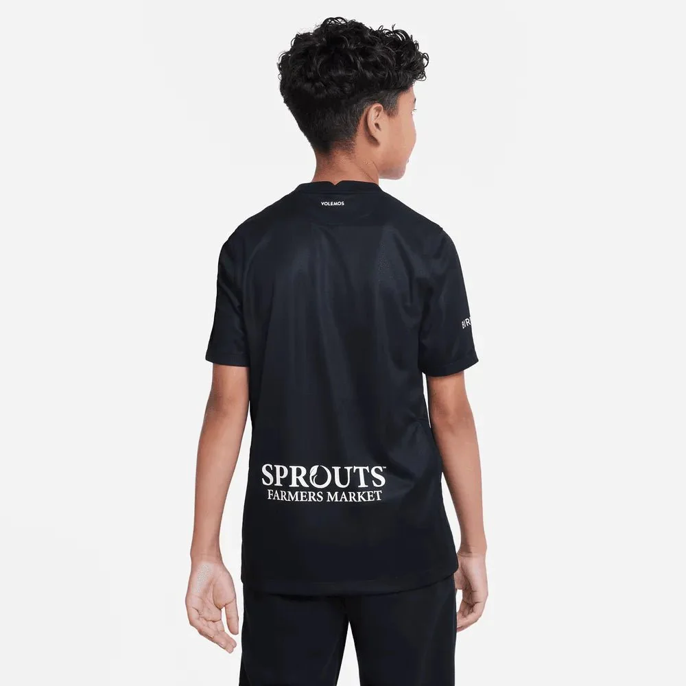 Nike 2022-23 Angel City FC Youth Home Jersey - Black-Silver - Image 2