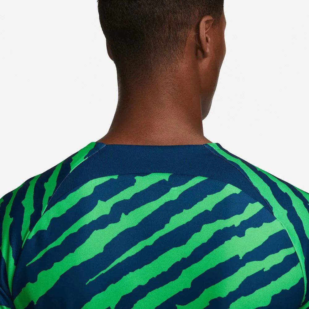 Nike 2022-23 Brazil Pre-Match Jersey - Blue-Green - Image 4