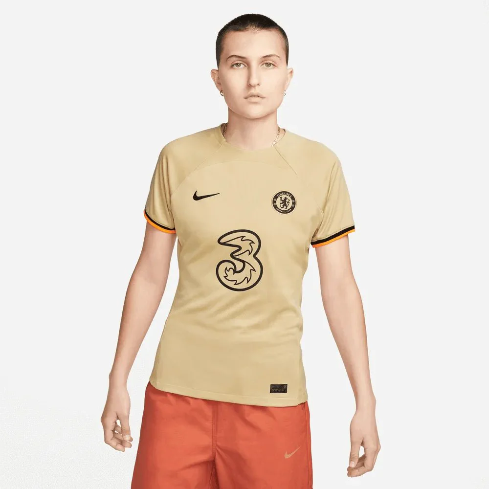 Nike 2022-23 Chelsea Womens Stadium Third Jersey - Sesame-Black - Image 3
