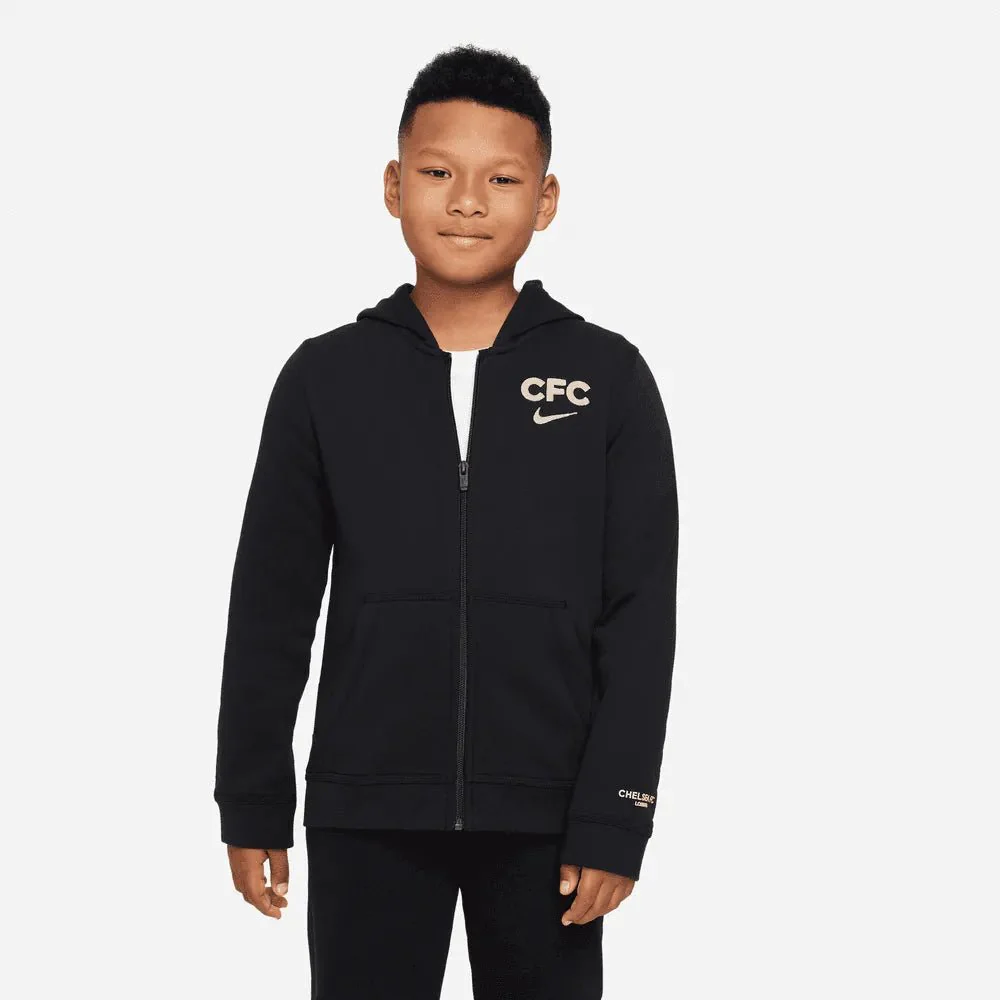Nike 2022-23 Chelsea Youth Club Fleece Full-Zip Hoodie