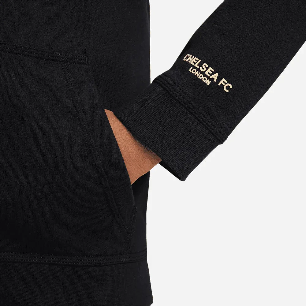 Nike 2022-23 Chelsea Youth Club Fleece Full-Zip Hoodie - Image 4