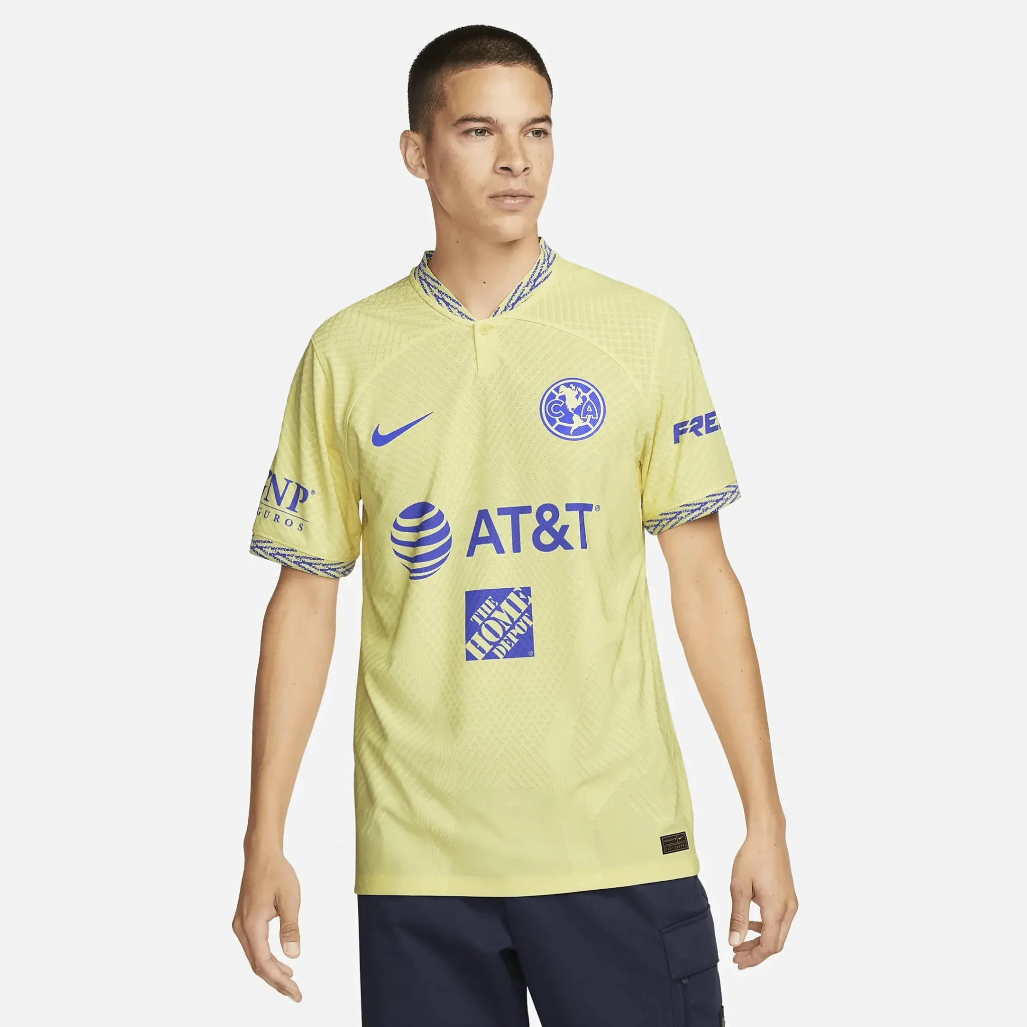Nike 2022-23 Club America Authentic Home Jersey - Lemon-Blue