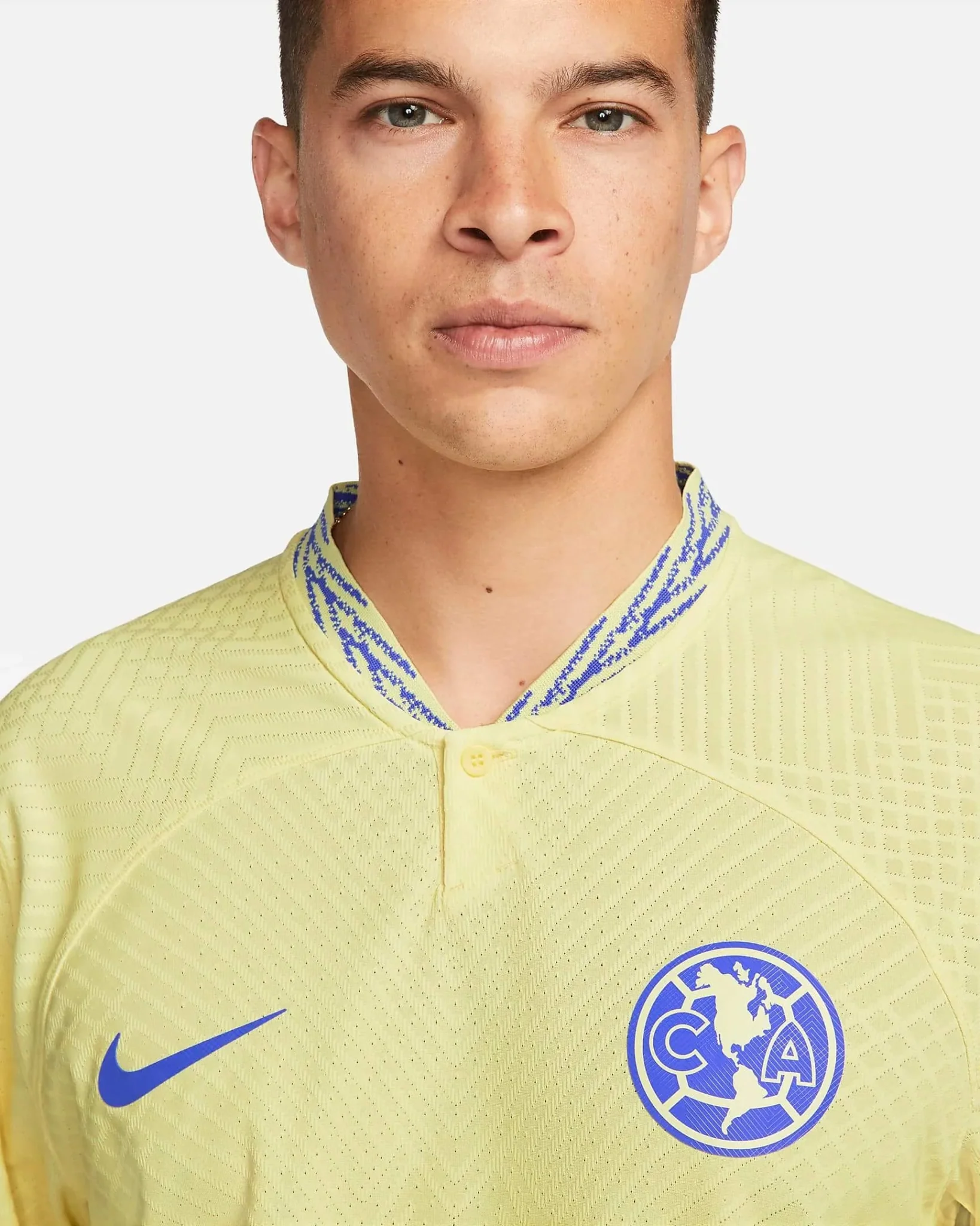 Nike 2022-23 Club America Authentic Home Jersey - Lemon-Blue - Image 3