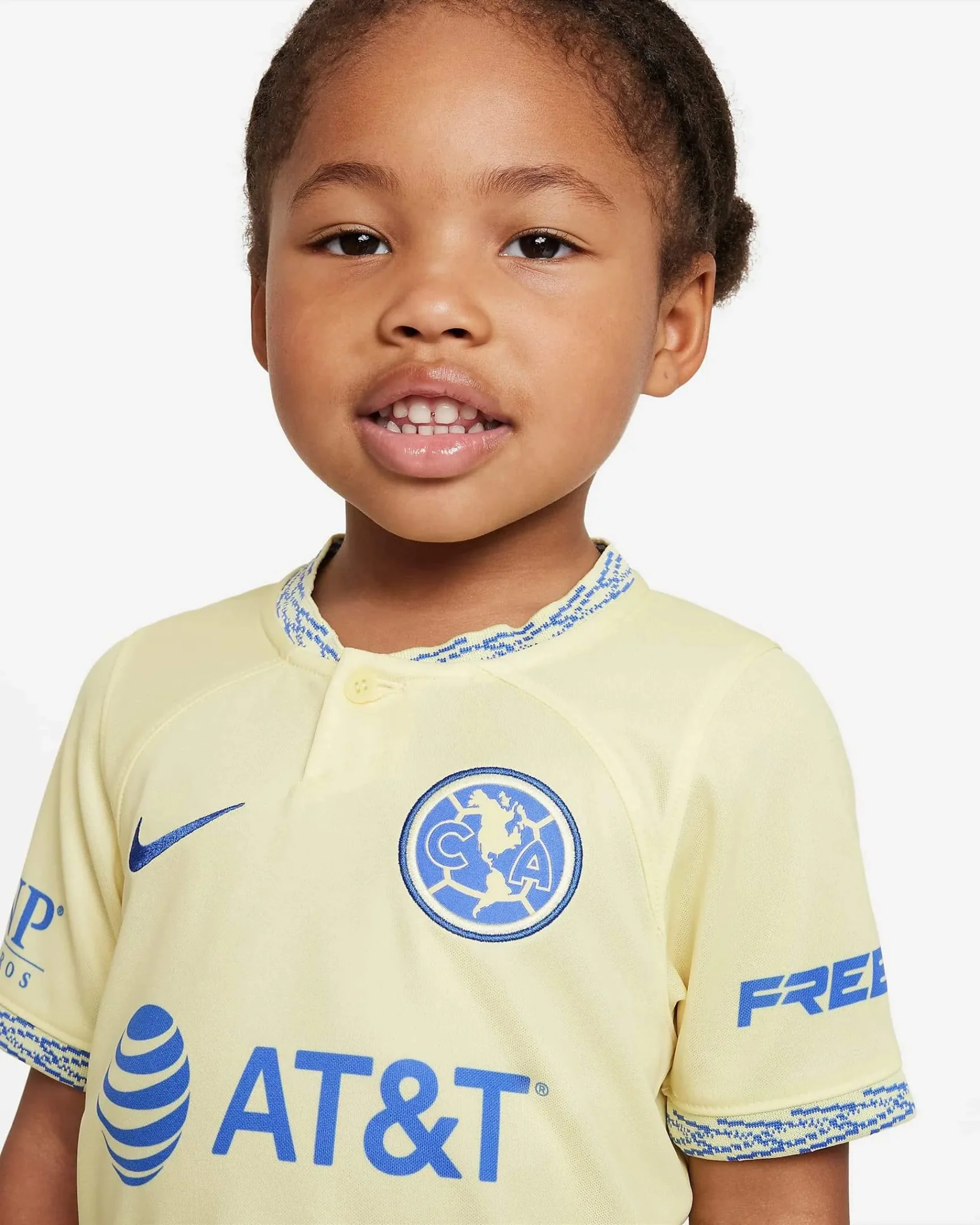 Nike 2022-23 Club America Kids' Home Mini Kit - Lemon-Blue - Image 3