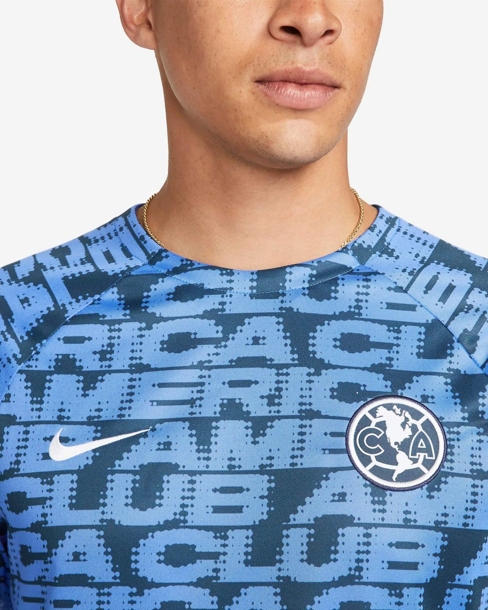 Nike 2022-23 Club America Pre-Match Jersey - Armory Navy-Medium Blue - Image 3