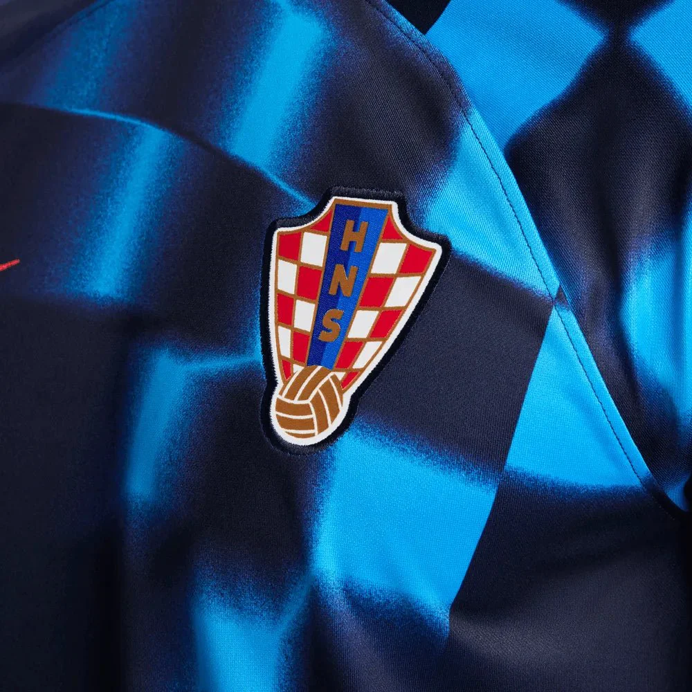 Nike 2022-23 Croatia Away Long Sleeve Jersey Blackened Blue-Red - Image 6