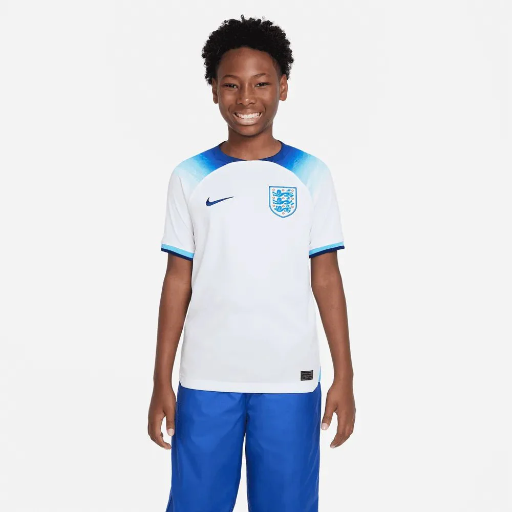 Nike 2022-23 England Youth Home Jersey - White-Blue - Image 3