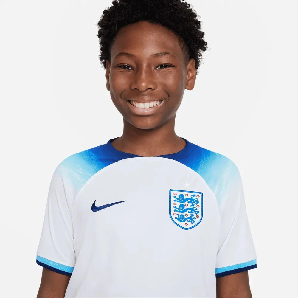 Nike 2022-23 England Youth Home Jersey - White-Blue - Image 5
