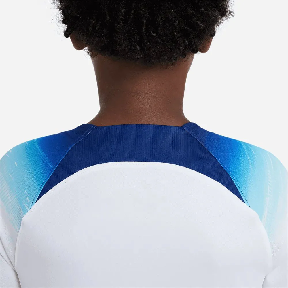 Nike 2022-23 England Youth Home Jersey - White-Blue - Image 6