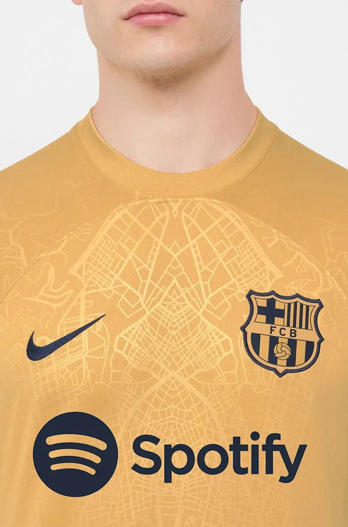 Nike 2022-23 FC Barcelona Away Jersey - Club Gold-Obsidian - Image 5