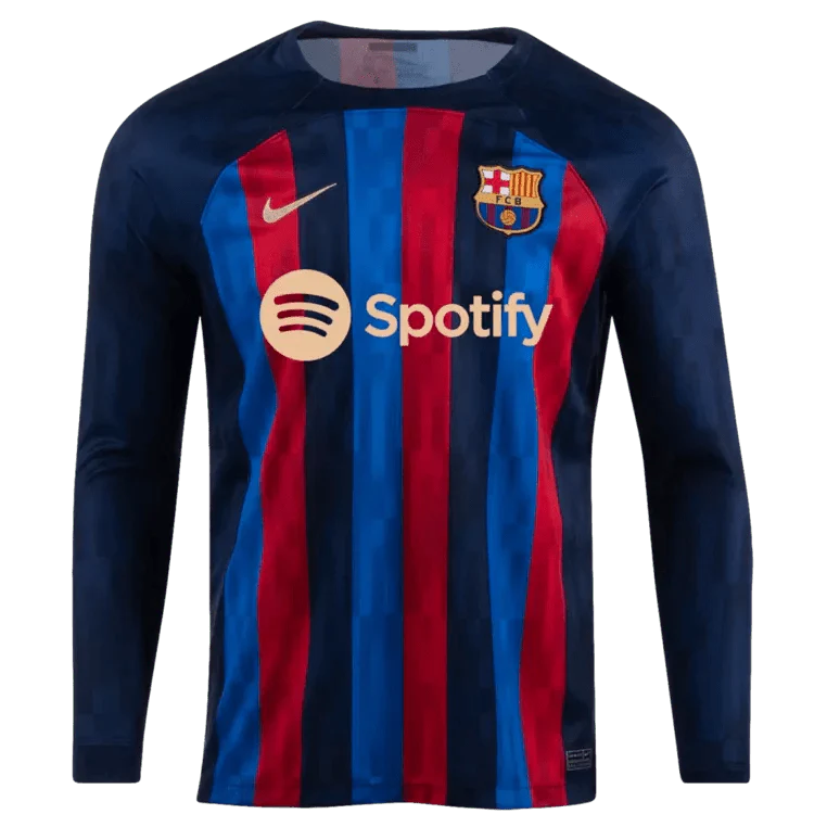 Nike 2022-23 FC Barcelona Home Long-Sleeve Jersey - Obsidian-Sesame