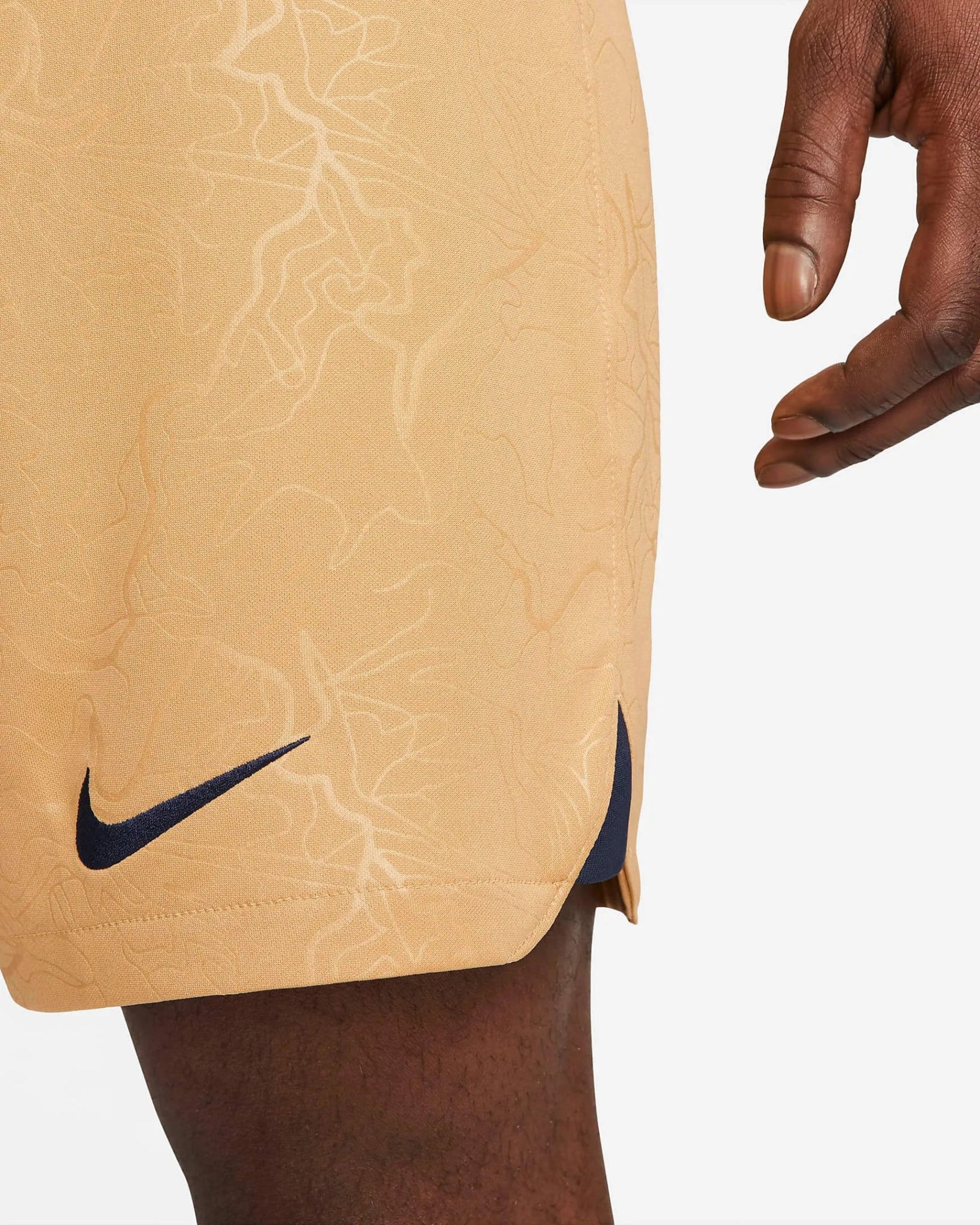 Nike 2022-23 FC Barcelona Stadium Away Shorts - Club Gold-Obsidian - Image 6