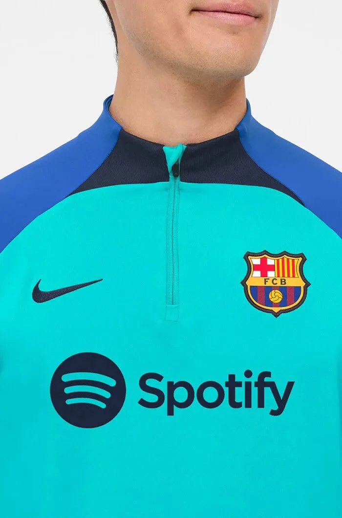 Nike 2022-23 FC Barcelona Strike Drill Top - Aqua-Signal Blue - Image 3