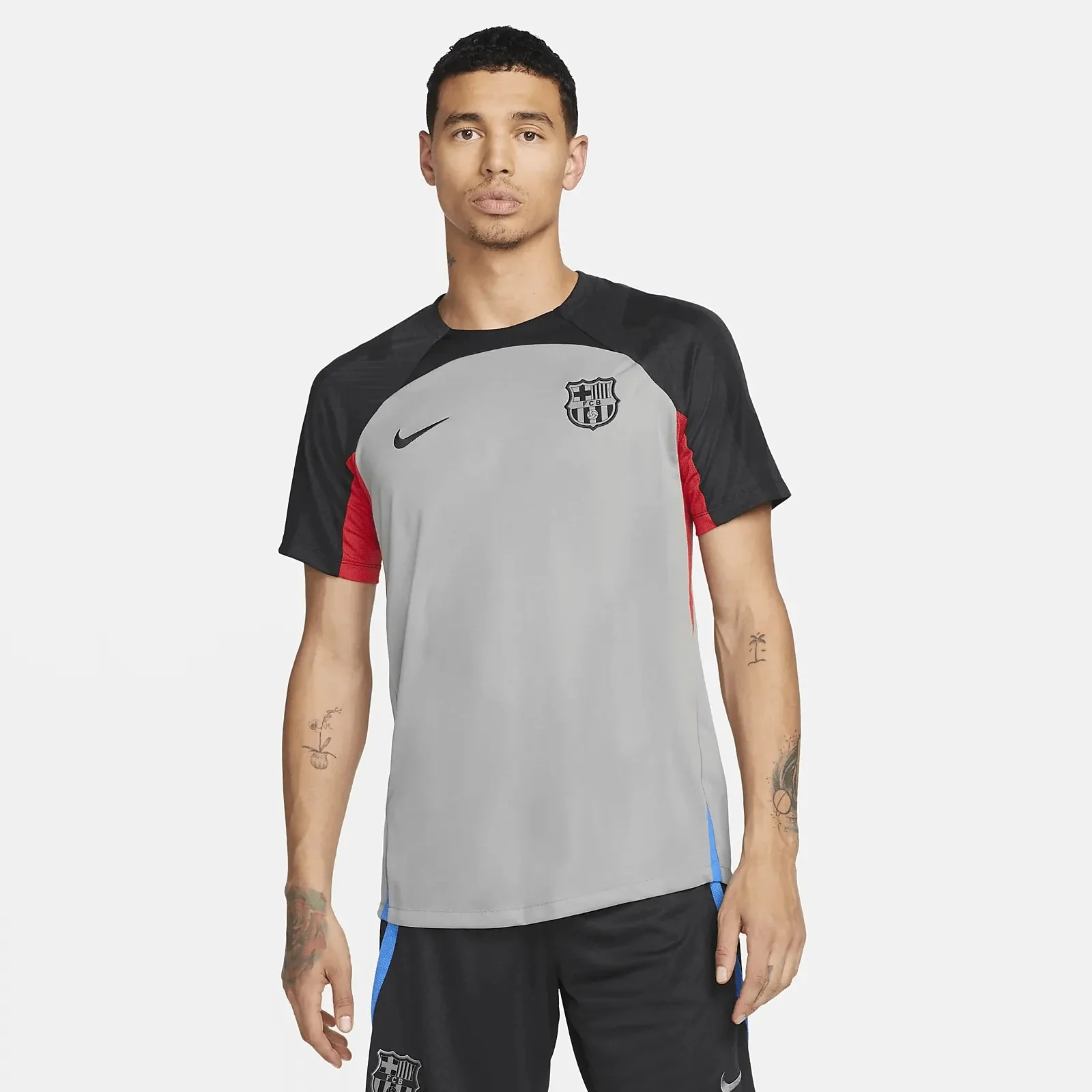 Nike 2022-23 FC Barcelona Strike Short-Sleeve Top - Grey-Black