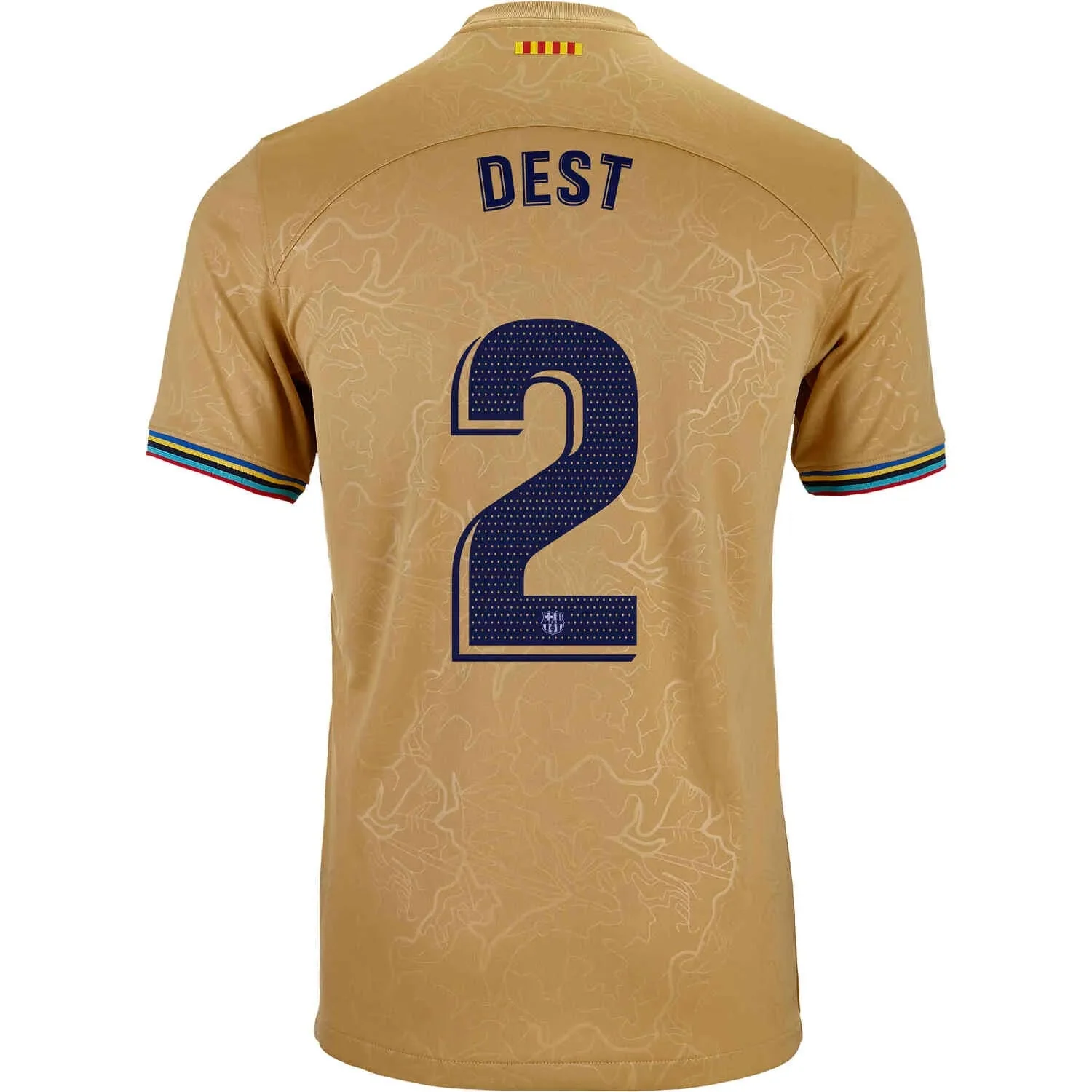 Nike 2022-23 FC Barcelona Youth Away Jersey - Club Gold-Obsidian - Image 4