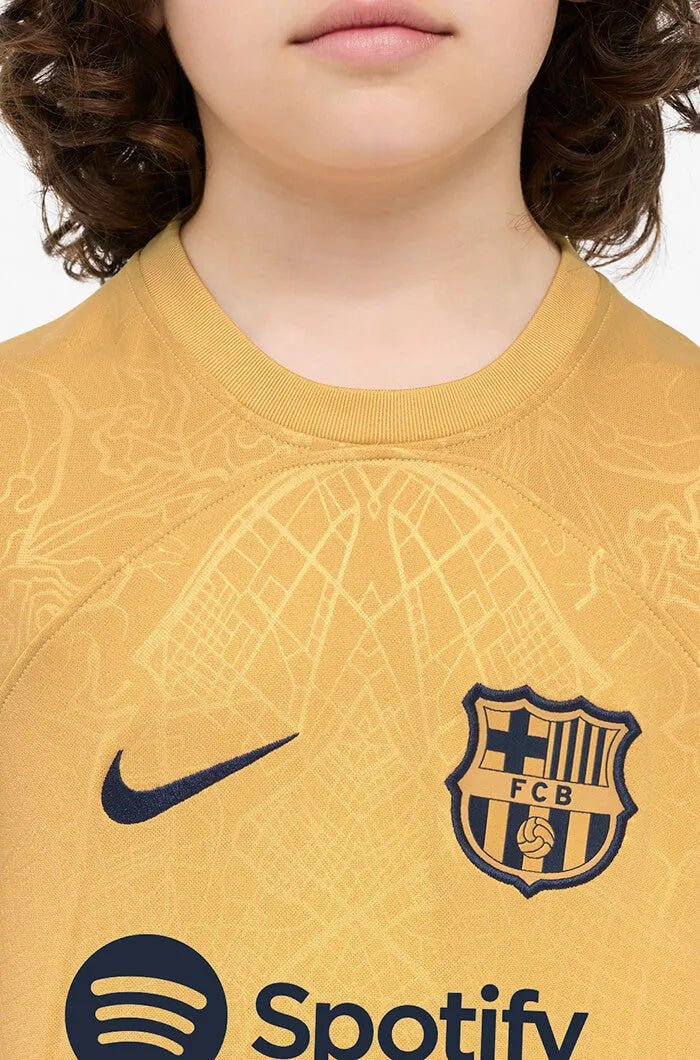Nike 2022-23 FC Barcelona Youth Away Jersey - Club Gold-Obsidian - Image 7