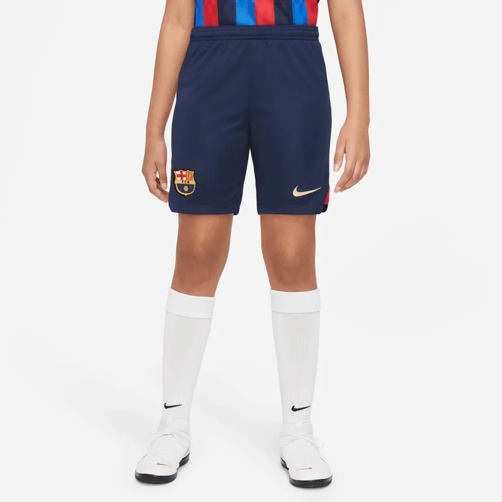 Nike 2022-23 FC Barcelona Youth Stadium Home Shorts - Navy