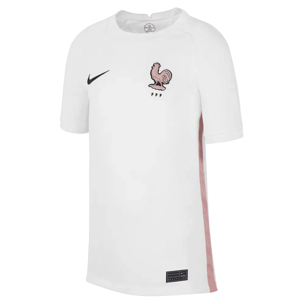 Nike 2022-23 France Away Youth Jersey White-Pink Glaze-Blue