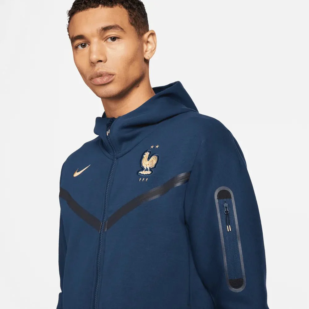 Nike 2022-23 France Full-Zip Tech Fleece Hoodie - Image 3