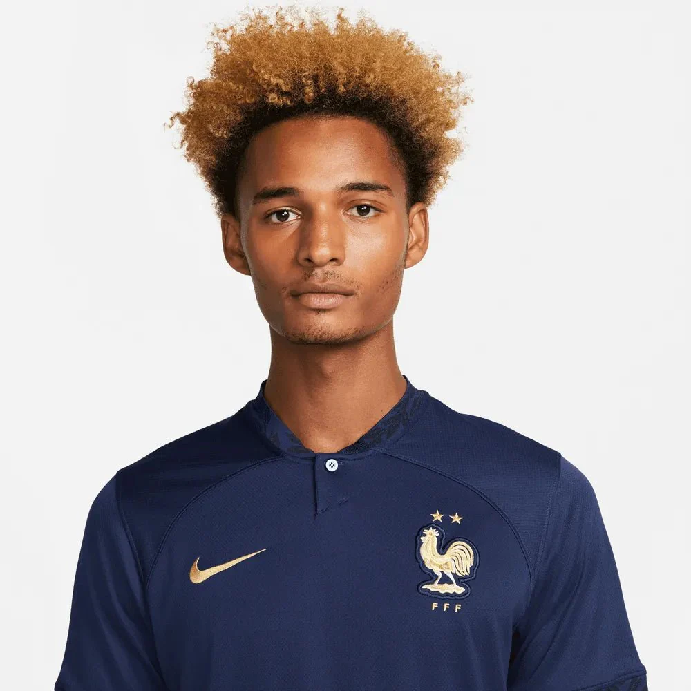 Nike 2022-23 France Home Jersey - Midnight Navy-Metallic Gold - Image 10