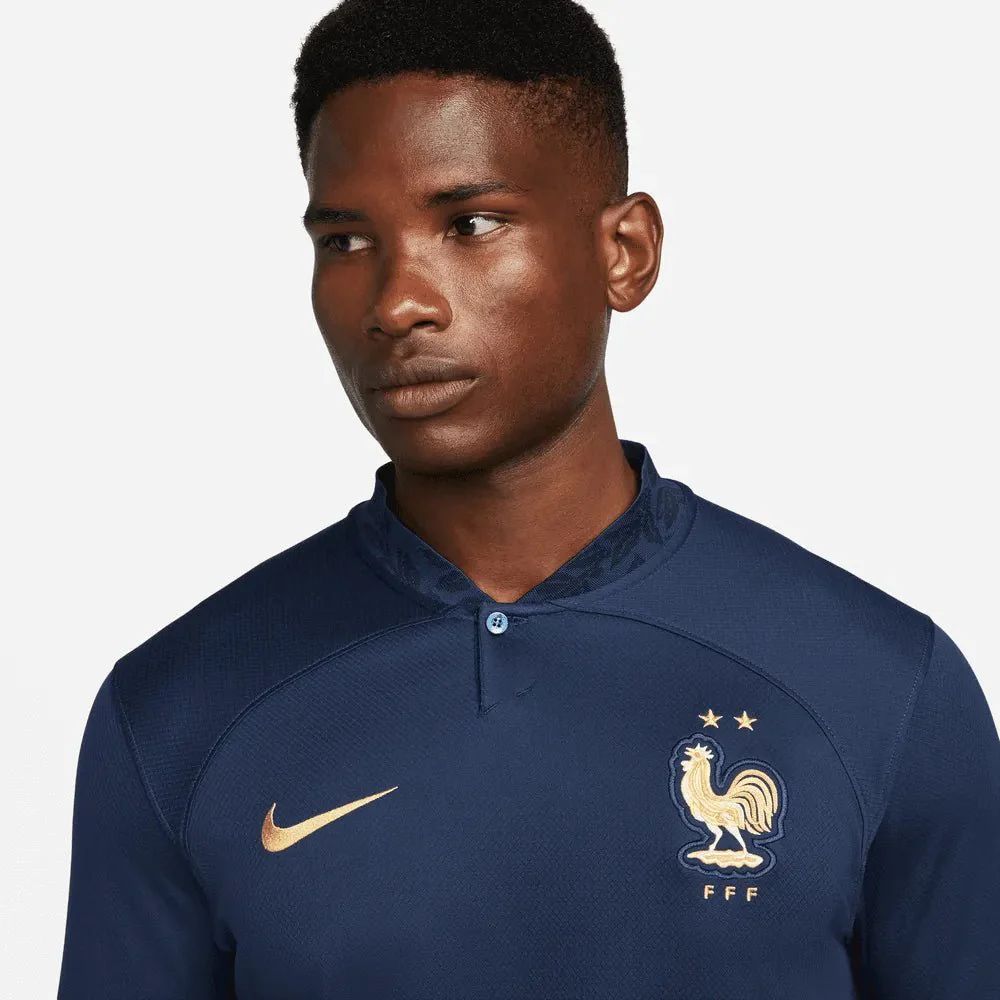 Nike 2022-23 France Home Long Sleeve Jersey Navy-Gold