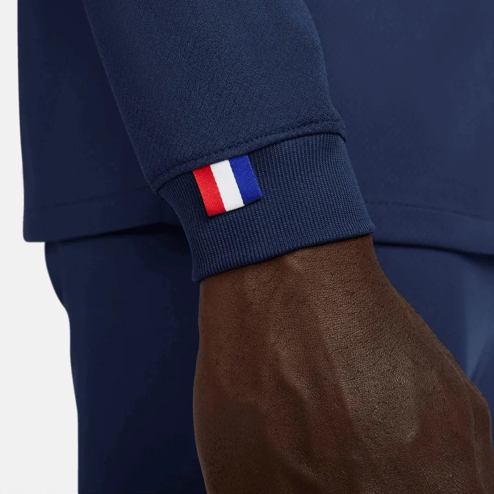 Nike 2022-23 France Home Long Sleeve Jersey Navy-Gold - Image 3