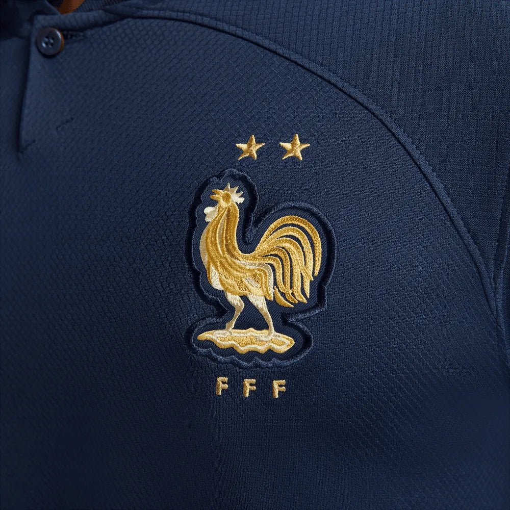 Nike 2022-23 France Home Long Sleeve Jersey Navy-Gold - Image 4