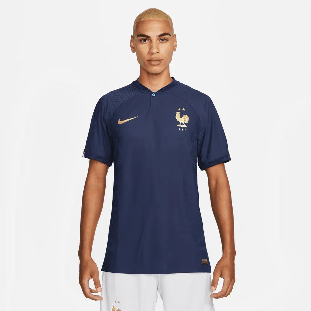 Nike 2022-23 France Home Vapor Match Authentic Jersey Navy-Gold - Image 4