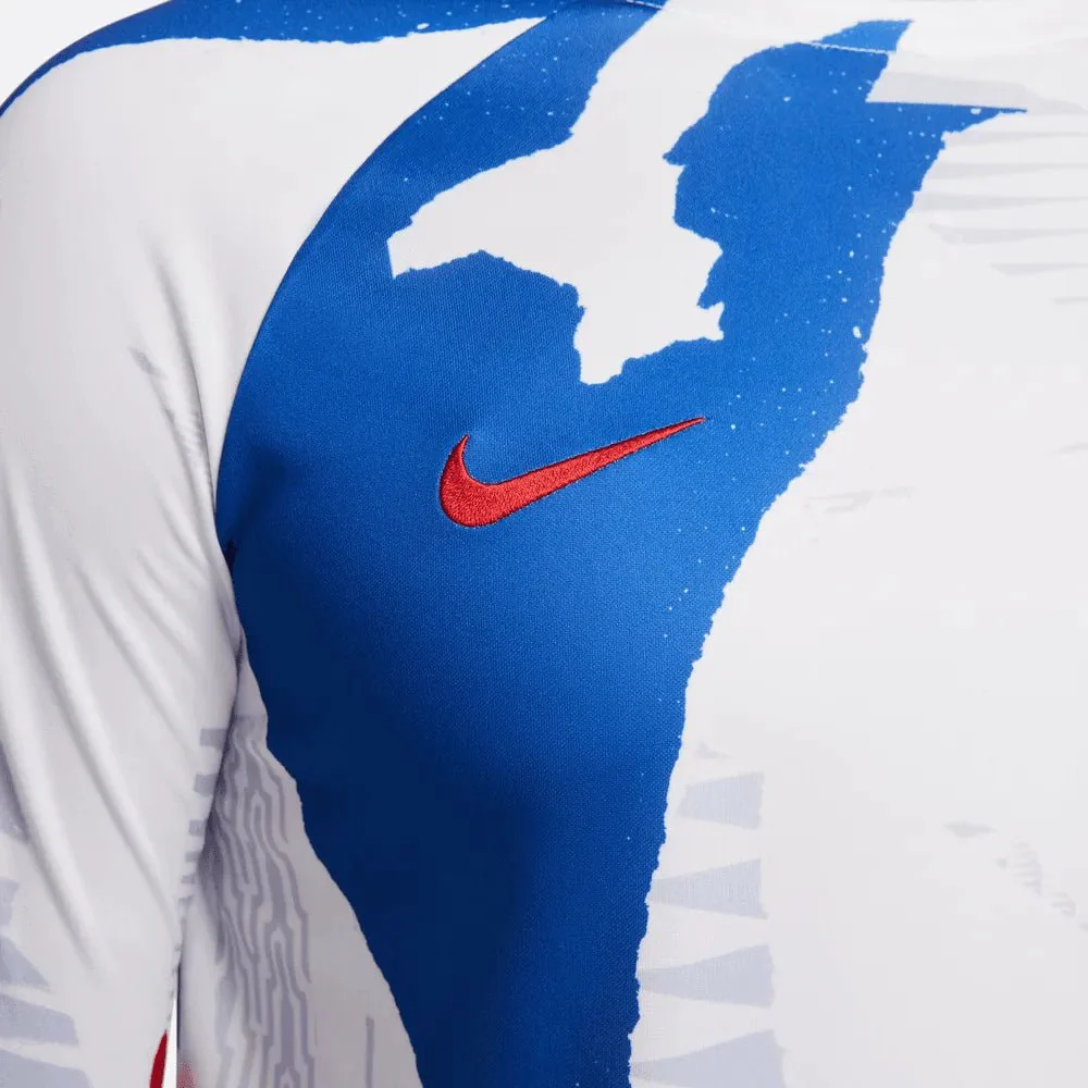 Nike 2022-23 France Long-Sleeve Pre-Match Jersey - White-Royal-Red - Image 3
