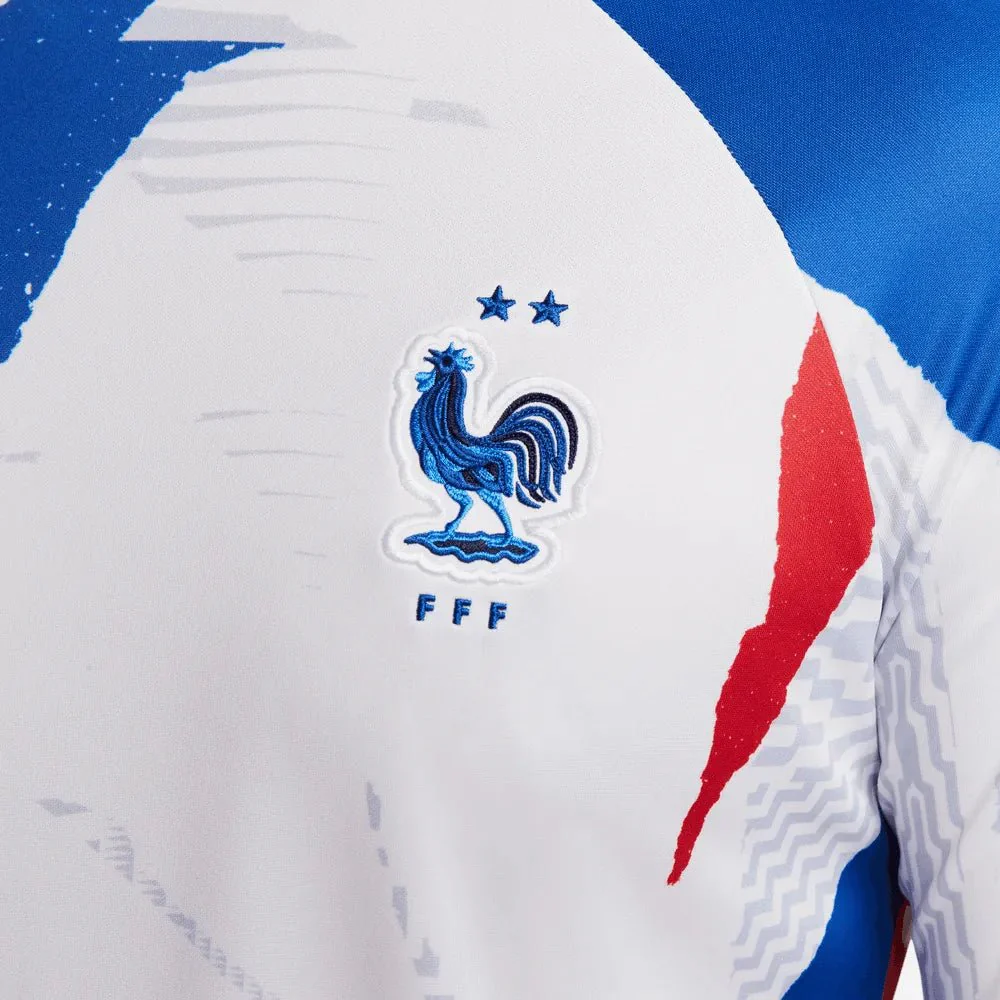 Nike 2022-23 France Long-Sleeve Pre-Match Jersey - White-Royal-Red - Image 4