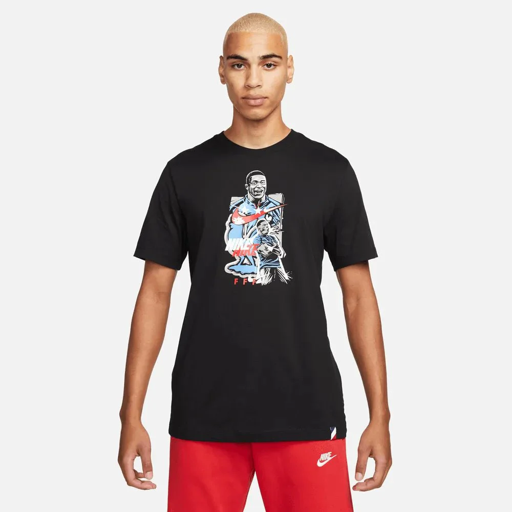 Nike 2022-23 France Mbappe Tee - Black