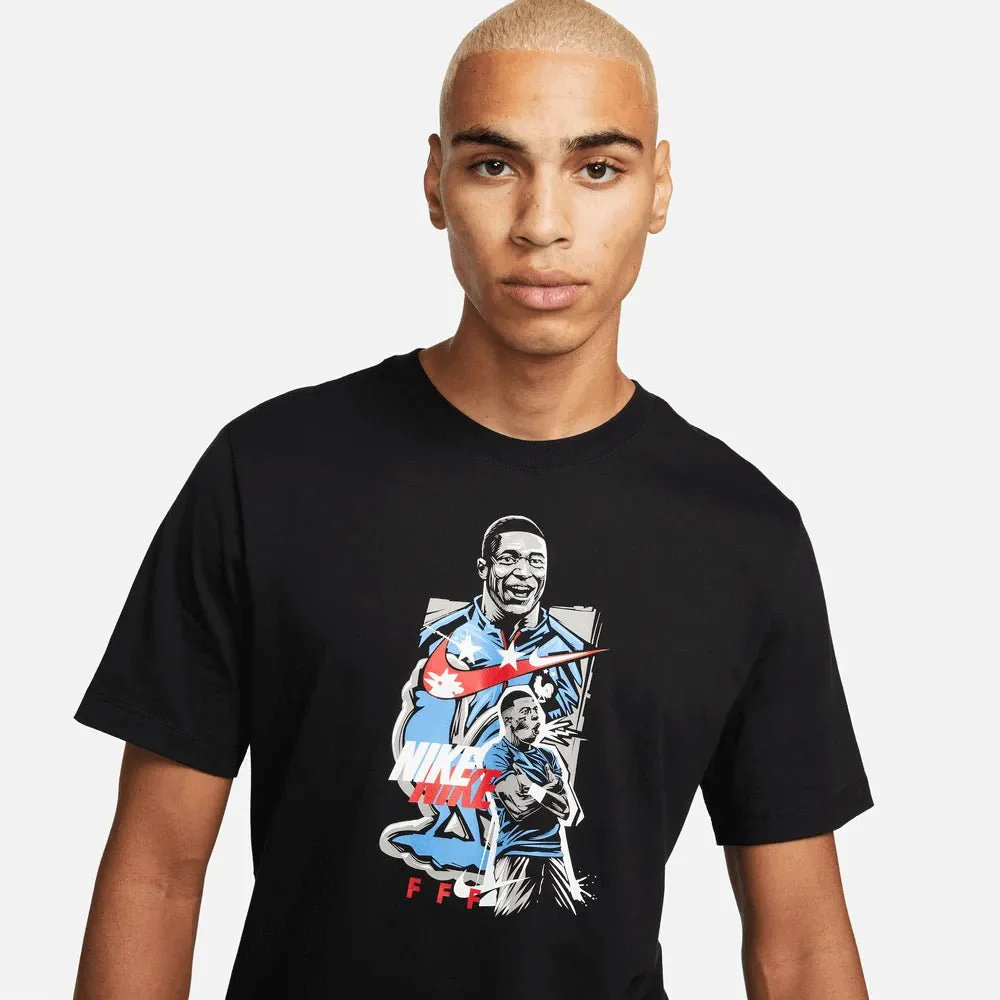 Nike 2022-23 France Mbappe Tee - Black - Image 3