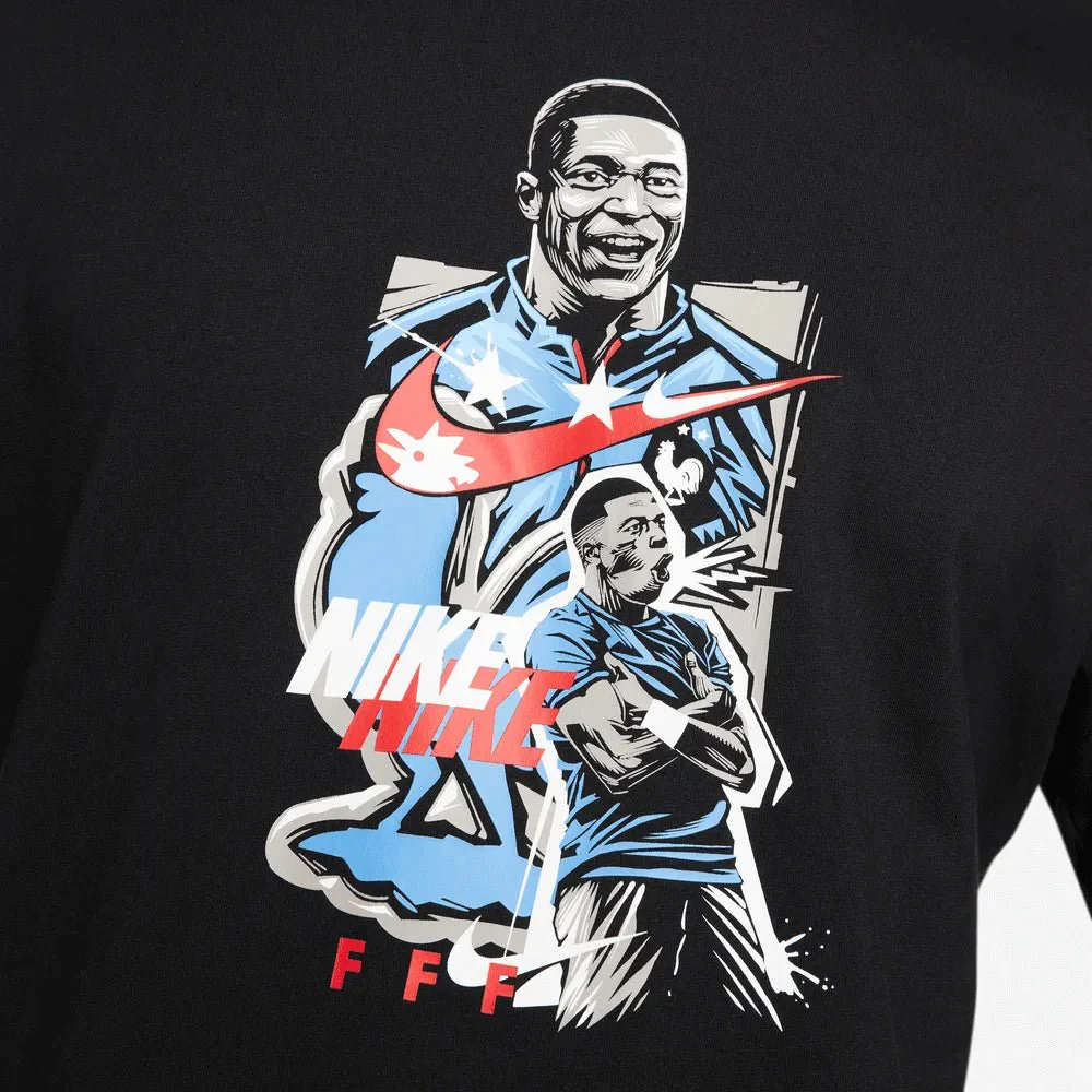 Nike 2022-23 France Mbappe Tee - Black - Image 4