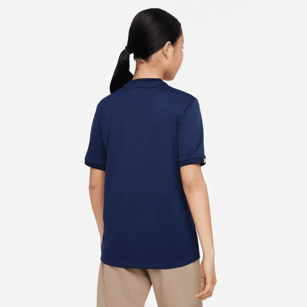 Nike 2022-23 France Youth Home Jersey - Midnight Navy-Metallic Gold - Image 4