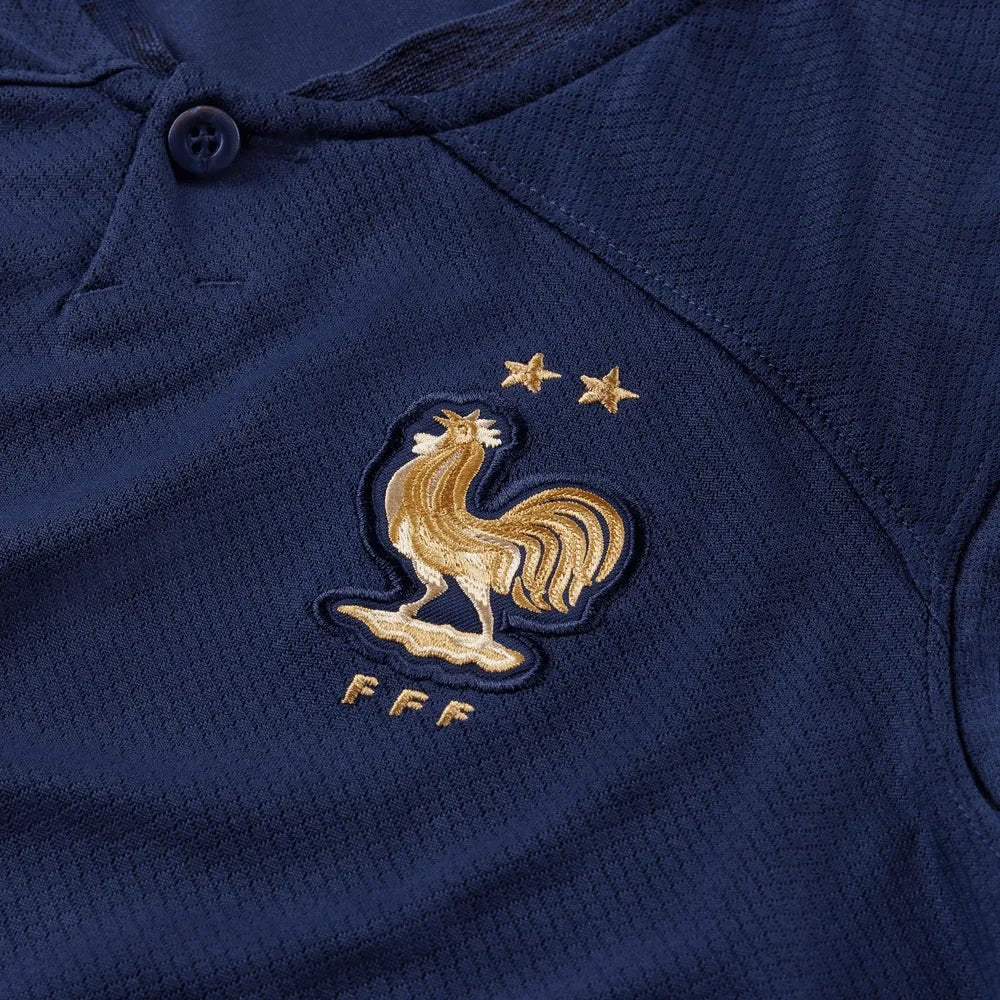 Nike 2022-23 France Youth Home Jersey - Midnight Navy-Metallic Gold - Image 6