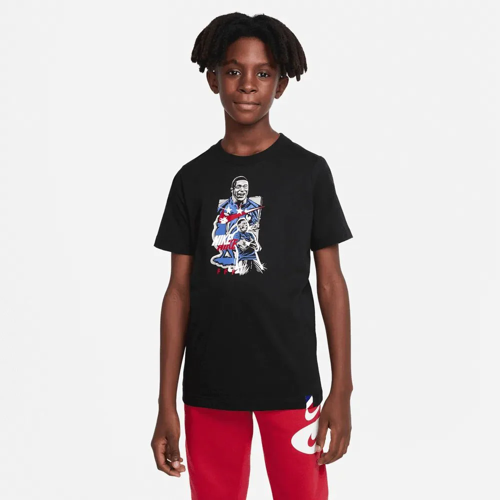 Nike 2022-23 France Youth Mbappe Tee - Black - Image 3