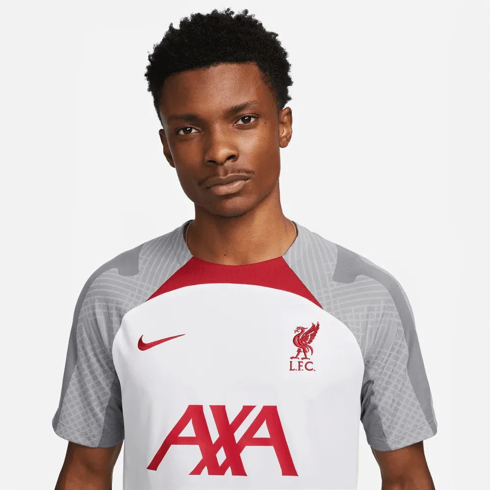 Nike 2022-23 Liverpool FC Strike Training Jersey - White-Grey-Tough Red - Image 3