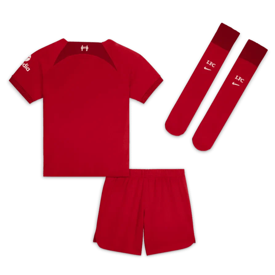 Nike 2022-23 Liverpool Little Kid's Home Kit - Tough Red - Image 2