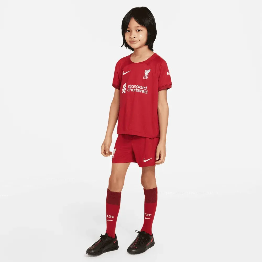 Nike 2022-23 Liverpool Little Kid's Home Kit - Tough Red - Image 3