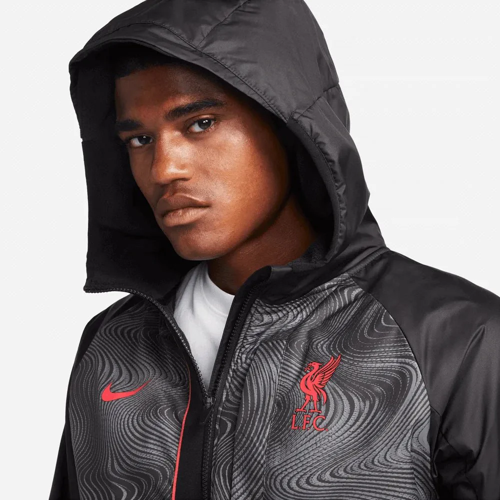 Nike 2022-23 Liverpool Winterized AWF Jacket - Black-Red - Image 4
