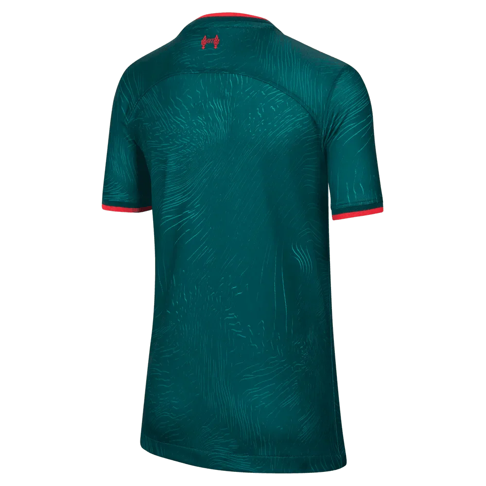 Nike 2022-23 Liverpool Youth Third Jersey - Atomic Teal-Siren Red - Image 2